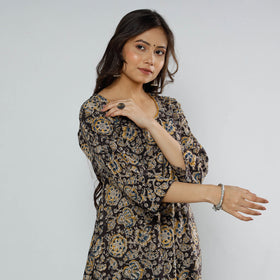  Kalamkari Block Printed Cotton Long Kurta For Women