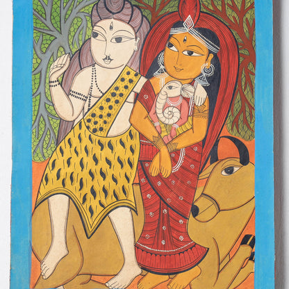 Handpainted Patua Painting by Laltu Chitrakar (14 x 11 in)