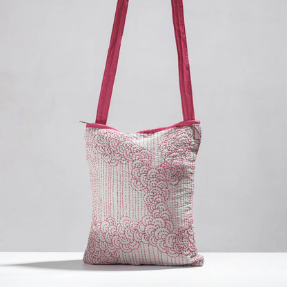 Grey - Chandi Maati Tagai Stitched Cotton Sling Bag