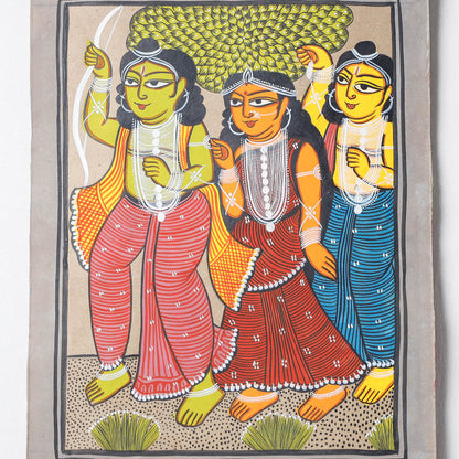 Handpainted Patua Painting by Laltu Chitrakar (14 x 11 in)