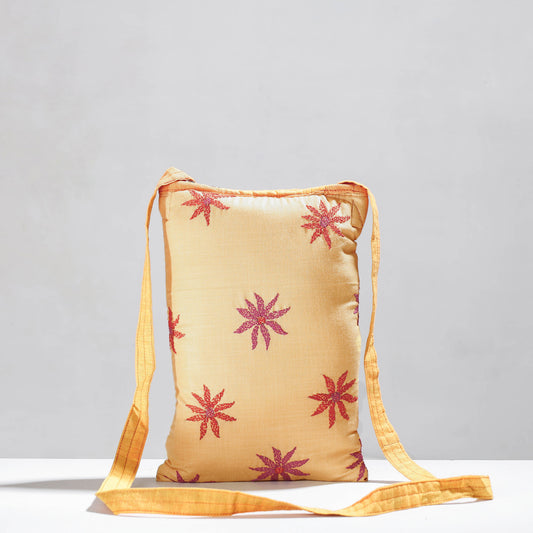 Yellow - Chandi Maati Tagai Stitched Cotton Sling Bag