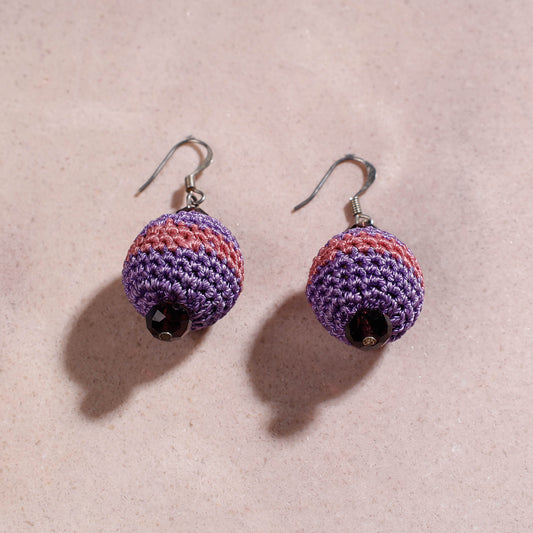 Samoolam Handmade Crochet Earrings ~ Purple