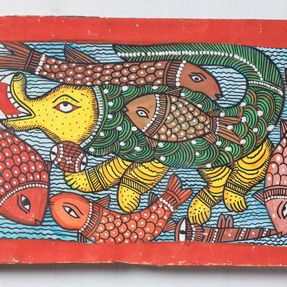 Handpainted Patua Painting by Laltu Chitrakar (7 x 11 in)