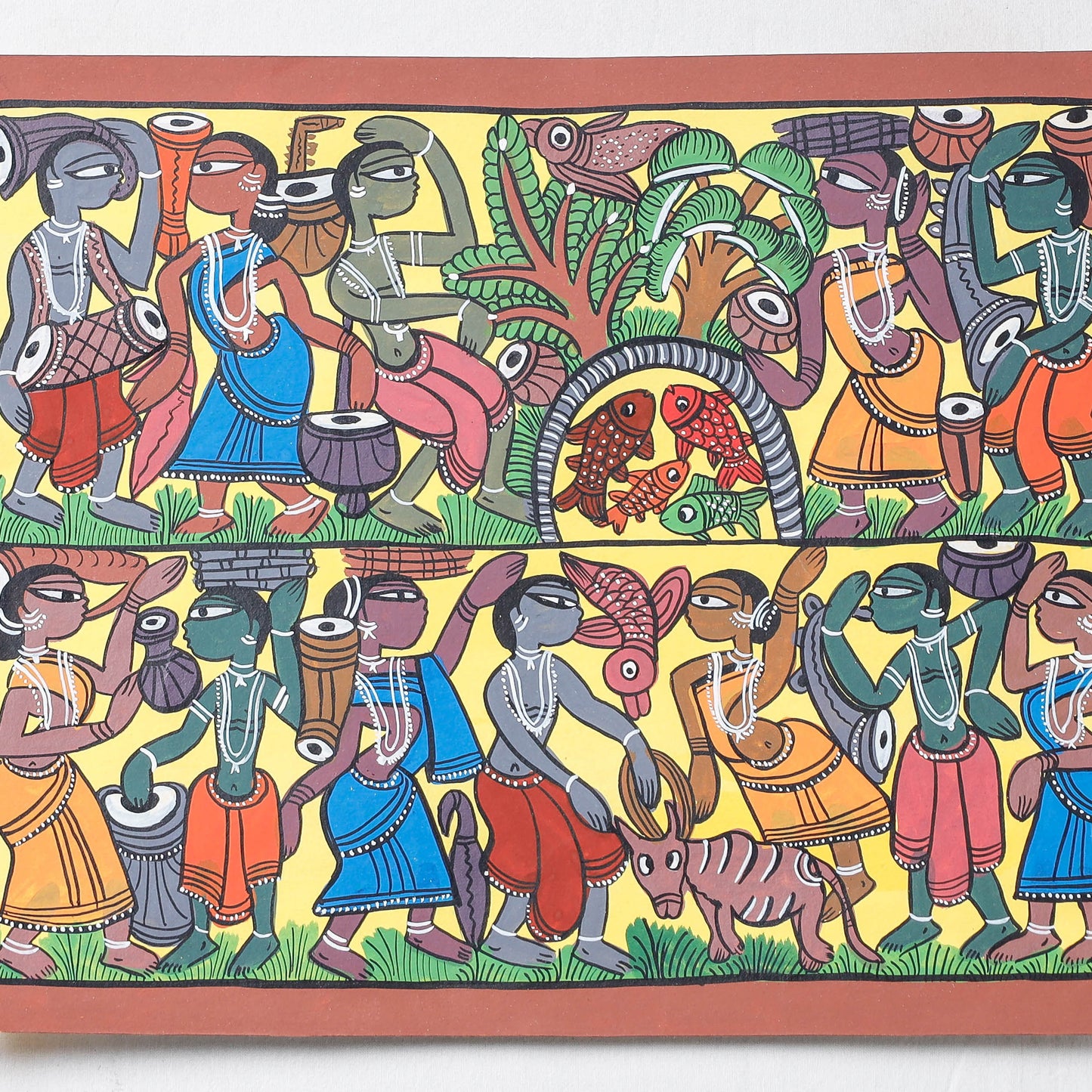 Handpainted Patua Painting by Laltu Chitrakar (11 x 14 in)