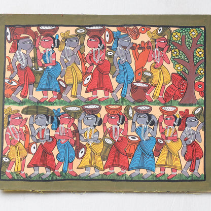 Handpainted Patua Painting by Laltu Chitrakar (11 x 14 in)