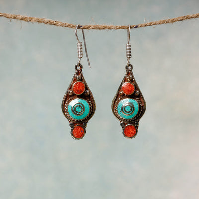 Ethnic Tribal Tibetan Earrings from Himalayas