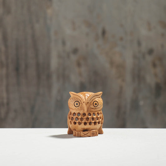 Owl Hand Carved Wood Sculpture