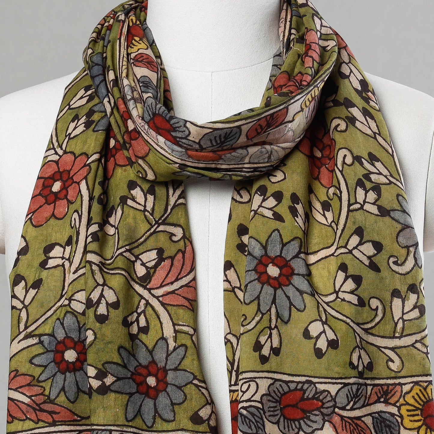 Handpainted Kalamkari Cotton Stole
