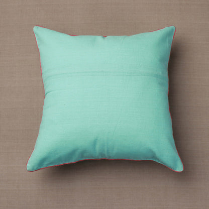 Soof Stitch Embroidery Pure Handloom Cotton Cushion Cover (16 x 16 in)