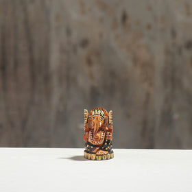Lord Ganesha - Hand Carved Kadam Wood Sculpture