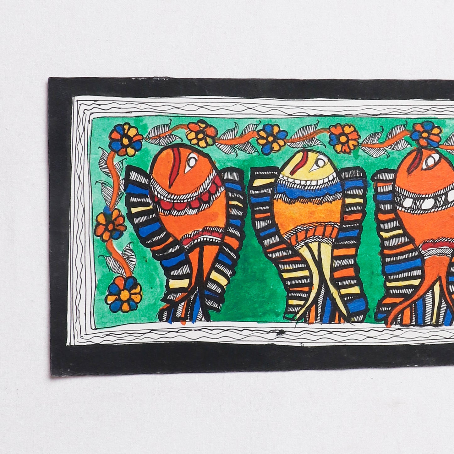 Traditional Madhubani Handpainted Painting (5.5 x 15 in)