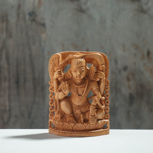 Lord Shiva - Hand Carved Kadam Wood Sculpture (6 in)