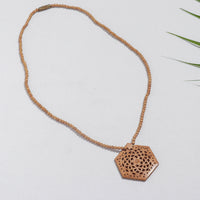 wooden pendant necklace