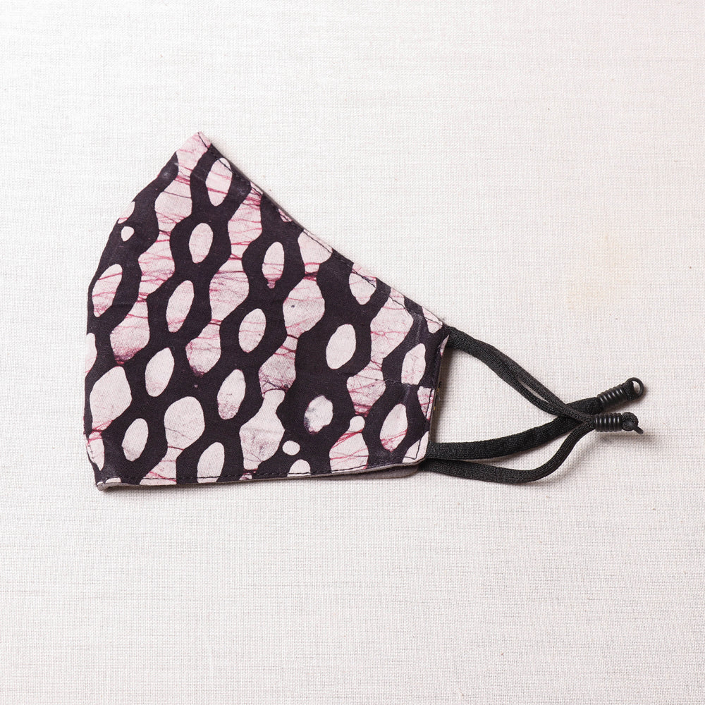  Herb Pocket Batik Printed Cotton 3 Layer Snug Fit Face Cover 