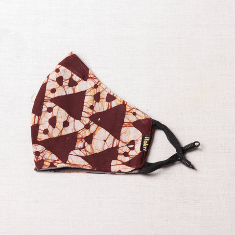  Herb Pocket Batik Printed Cotton 3 Layer Snug Fit Face Cover 