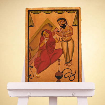 Handpainted Kalighat Painting by Laltu Chitrakar (15.5 x 11 in)