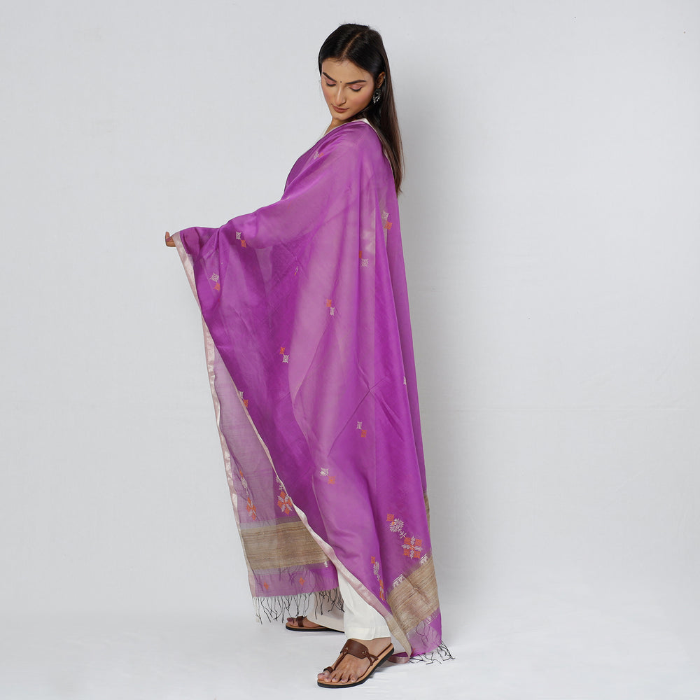 embroidery maheshwari silk dupatta