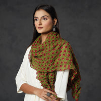 Green - Kutch Tie-Dye Cotton Bandhani Stole 01