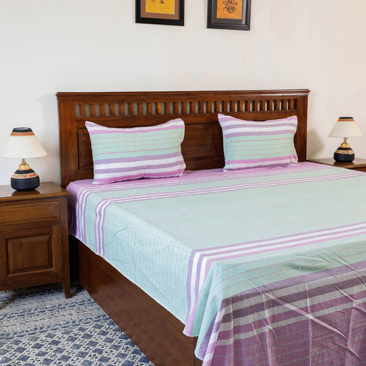 Multicolor - Jhiri Pure Handloom Cotton Double Bedcover (108 x 90 in)