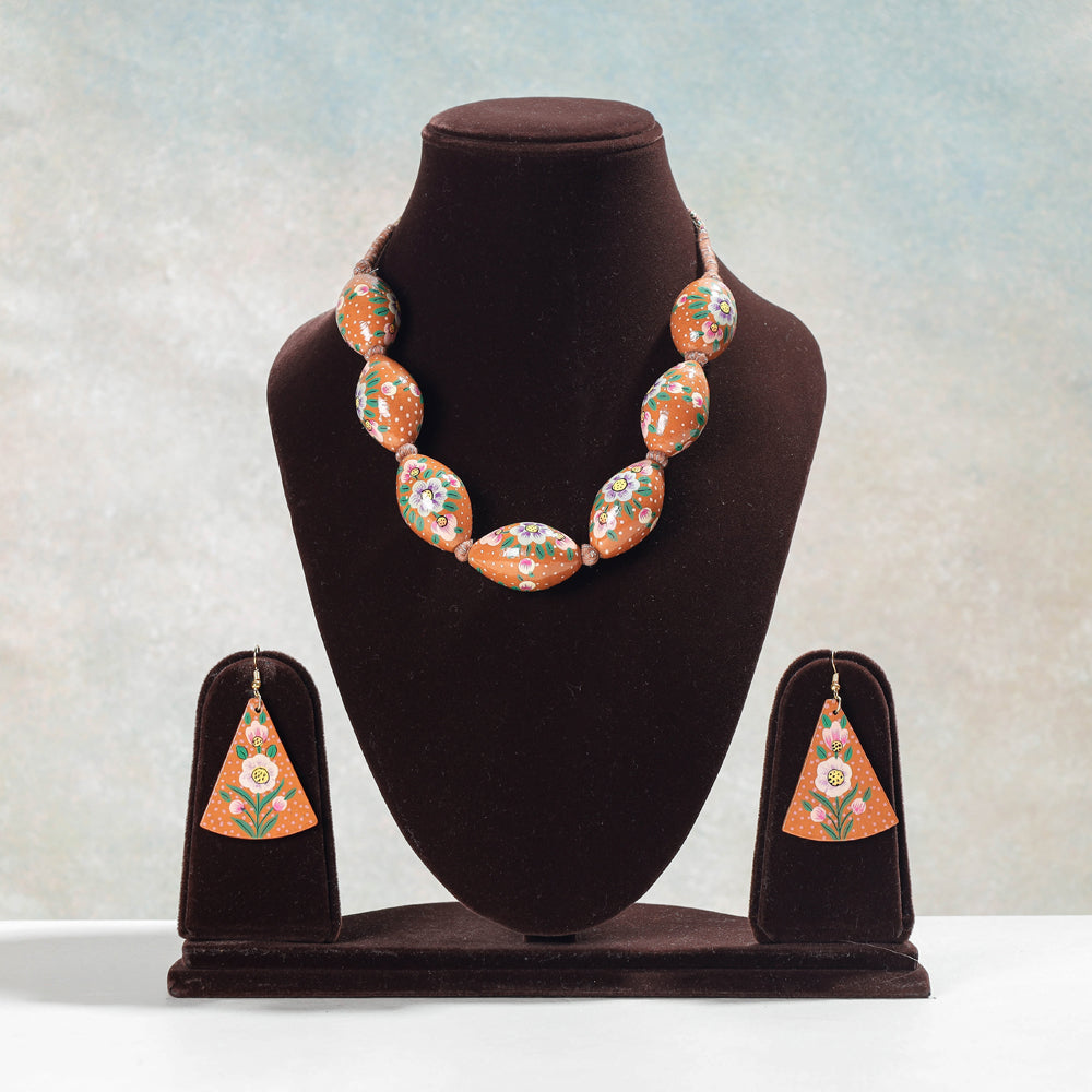 handpainted wooden necklace set