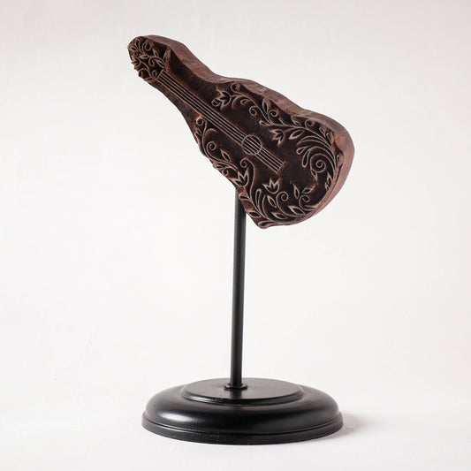 Hand-carved Sheesham Wood Block with Stand by Tahir