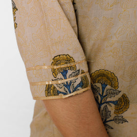 Buy iTokri Casuals - Sanganeri Hand Block Print Cotton White Long Kurta Online at iTokri.com