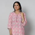 Buy Sanganeri Hand Block Printed Cotton Long Kurta Online at iTokri.com