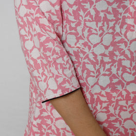 Buy Sanganeri Hand Block Printed Cotton Long Kurta Online at iTokri.com