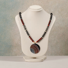  Miniature Hand-painted Wooden Necklace With Beads 