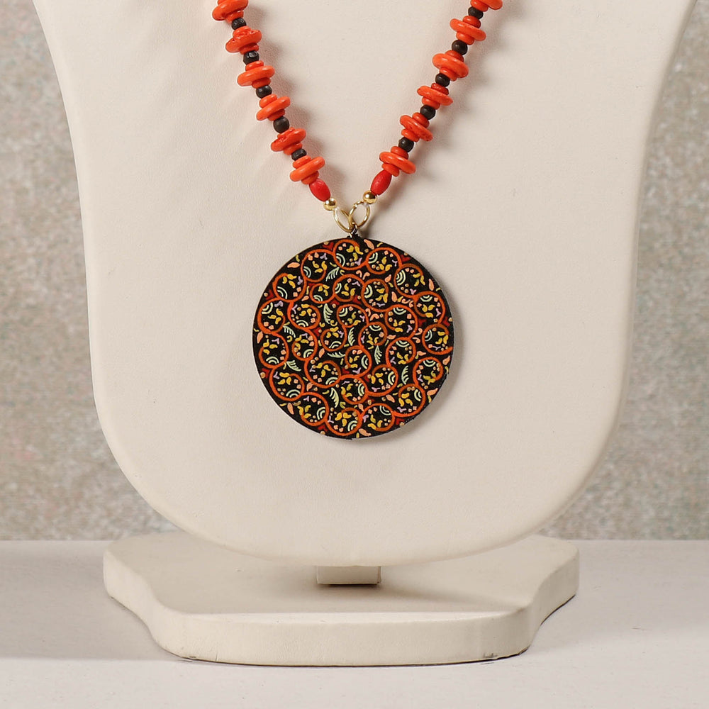 Miniature Handpainted Wooden Necklace With Beads