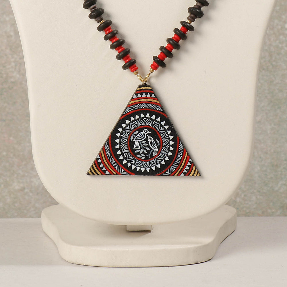 Miniature Handpainted Wooden Necklace With Beads