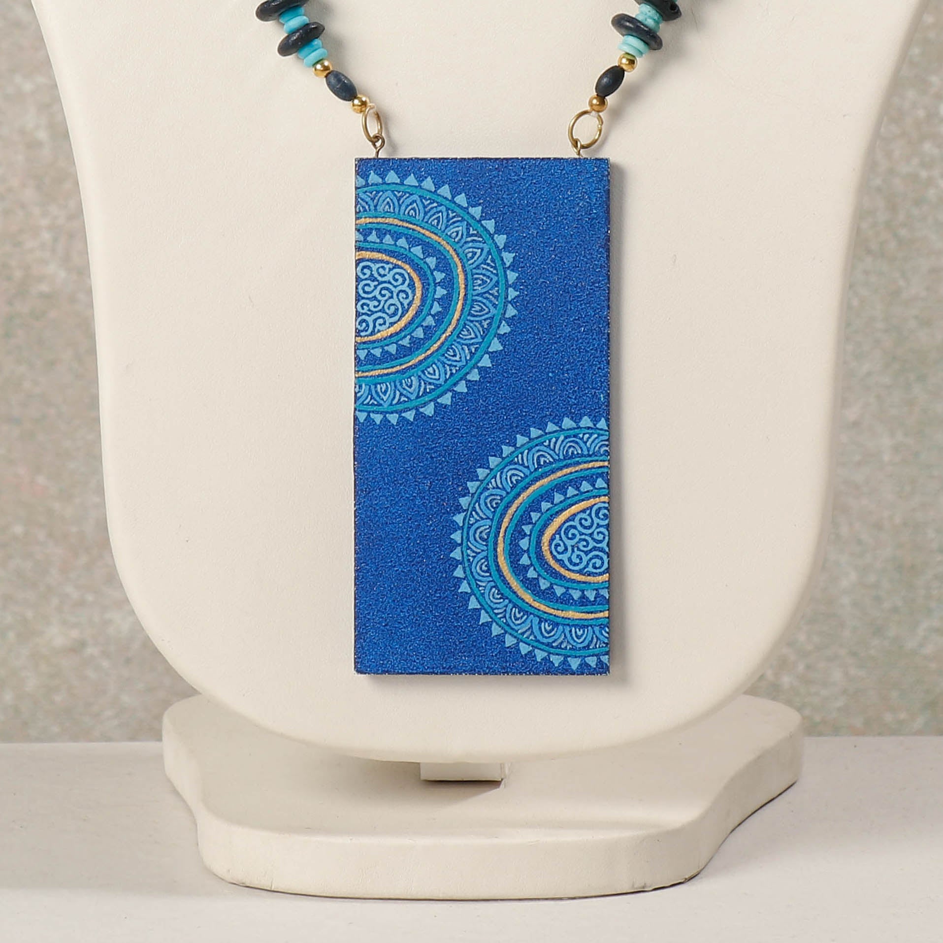 Buy Miniature Hand-painted Wooden Necklace With Beads Online at iTokri.com