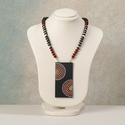 Miniature Handpainted Wooden Necklace With Beads