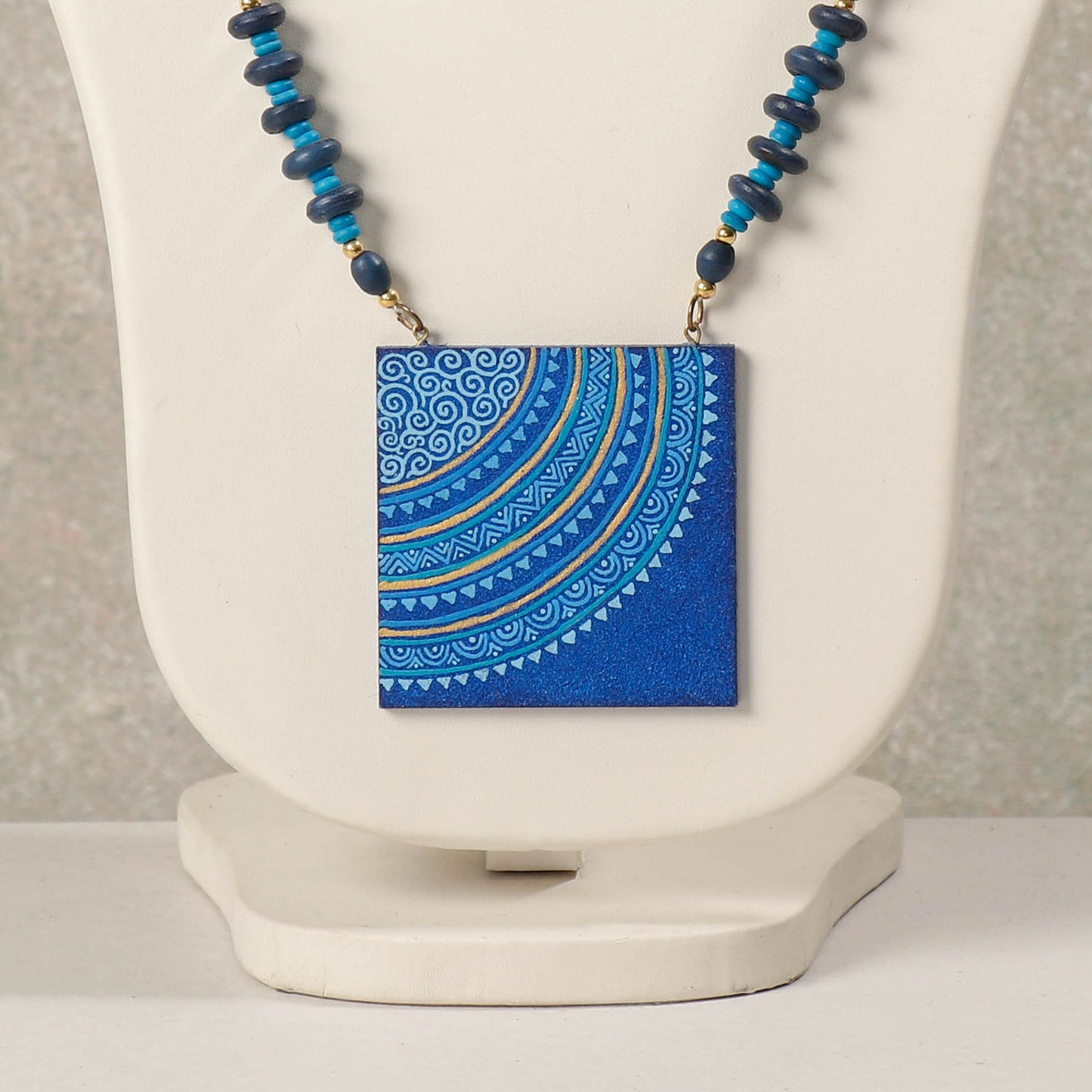 Miniature Handpainted Wooden Necklace With Beads