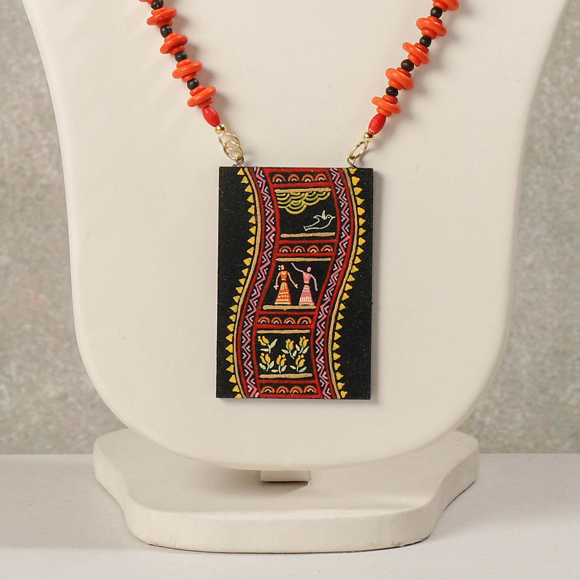 Buy Red Bead Handmade Necklace Set at Best Prices - Kashmir Box –