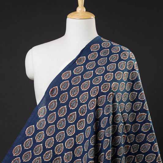 Blue - Ajrakh Block Printed Cotton Fabric