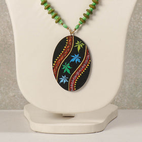  Miniature Hand-painted Wooden Necklace With Beads 