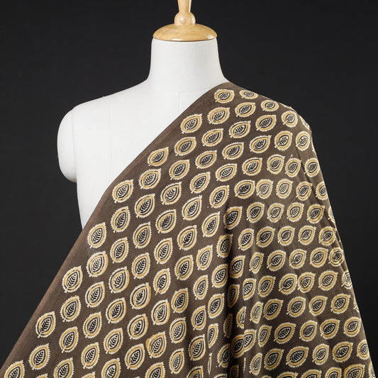 Brown - Ajrakh Block Printed Cotton Fabric