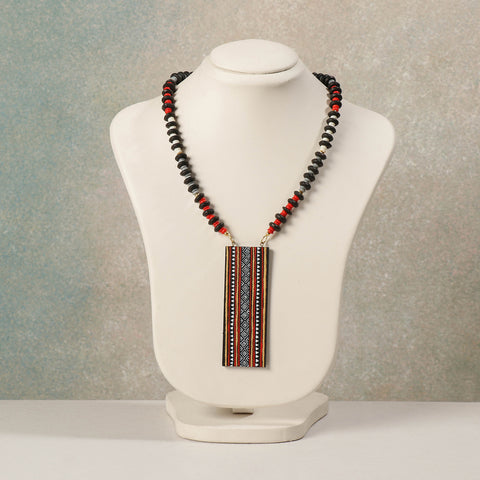 Buy Miniature Hand-painted Wooden Necklace With Beads Online at iTokri.com