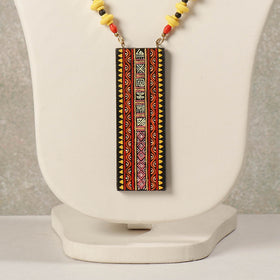  Miniature Hand-painted Wooden Necklace With Beads 
