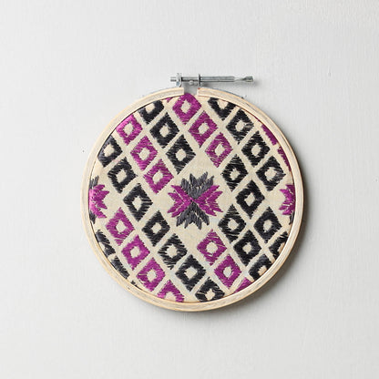 Phulkari Hand Embroidered Hoop/Wall Hanging (6.2 in)