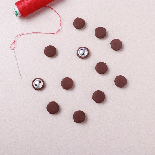 Buttonbaaz Handmade Fabric Button Small (Set Of 12)