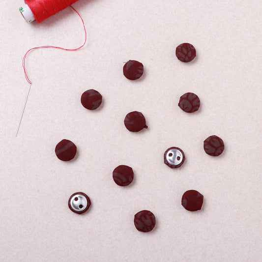 Buttonbaaz Handmade Fabric Button Small (Set Of 12)