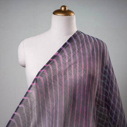 Black - Leheriya Tie-Dye Kota Doria Cotton Fabric