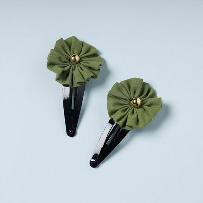 Gulmohar Flower Handmade Tik-Tak Hair Clip (set of 2)