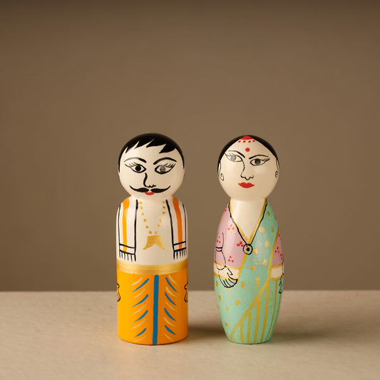 Mr & Mrs Dolls Pair - Channapatna Handmade Wooden Toy