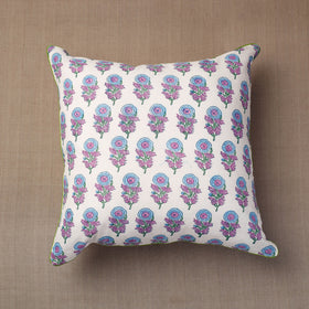 Multicolor Block Print Cotton Sanganeri Cushion Cover