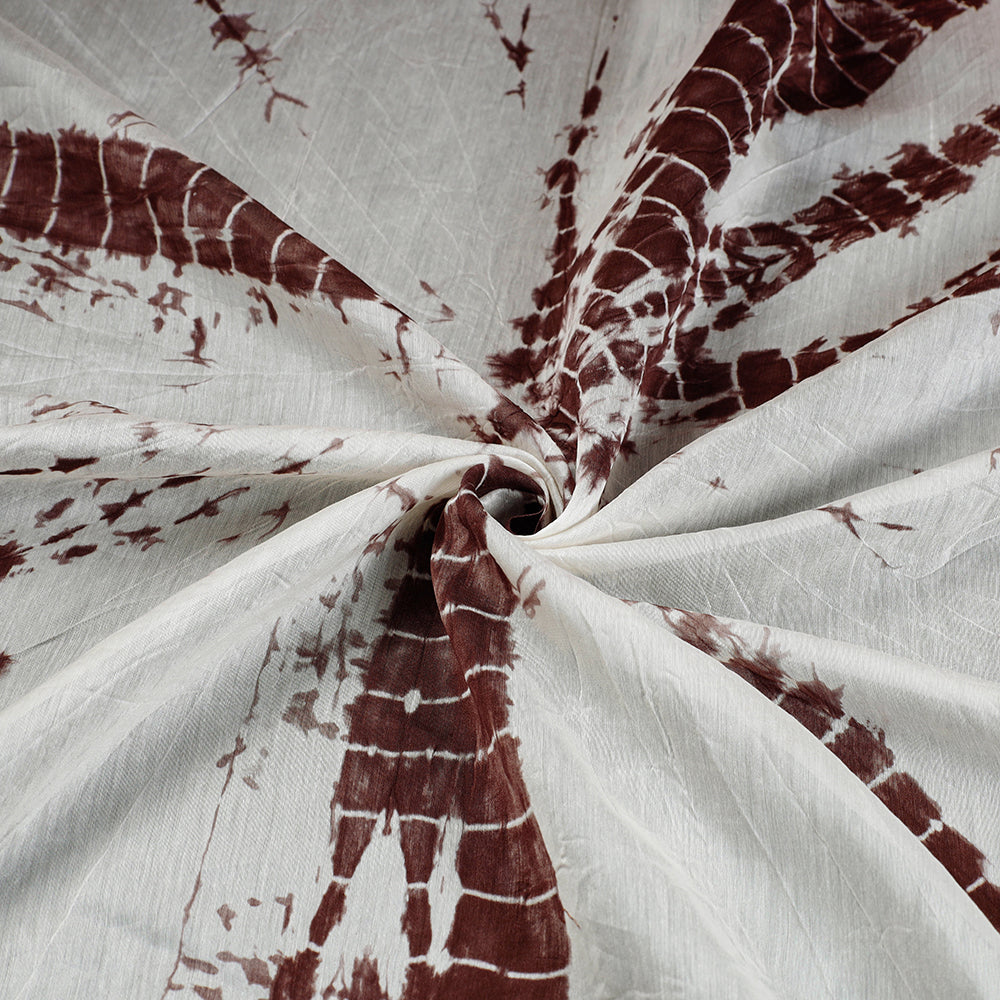 Brown - Shibori Tie-Dye Chanderi Silk Handloom Fabric