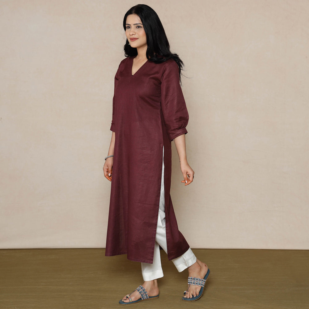 Linen Viscose Plain Kurta