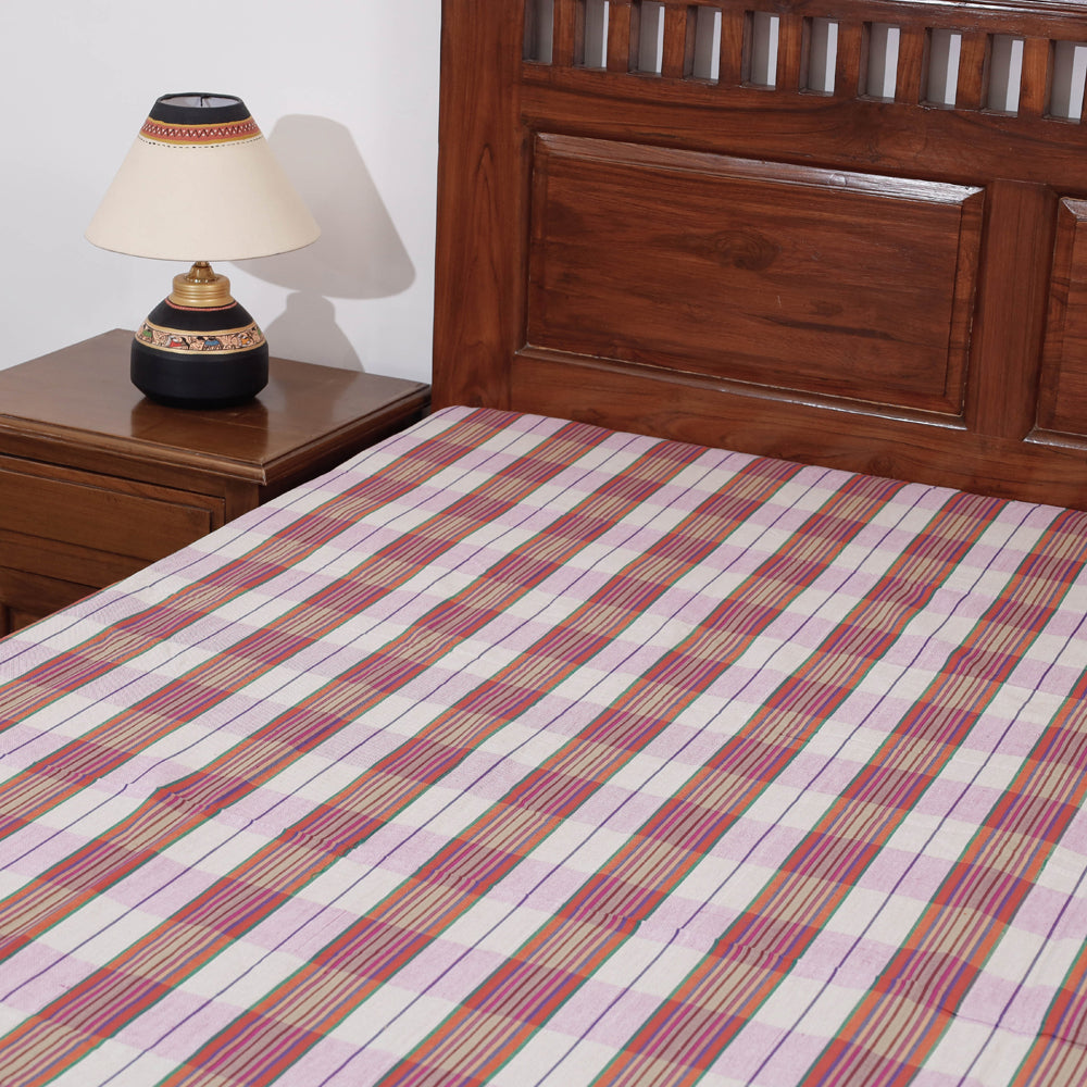 Multicolor - Mangalagiri Handloom Cotton Single Bedcover (84 x 59 in)